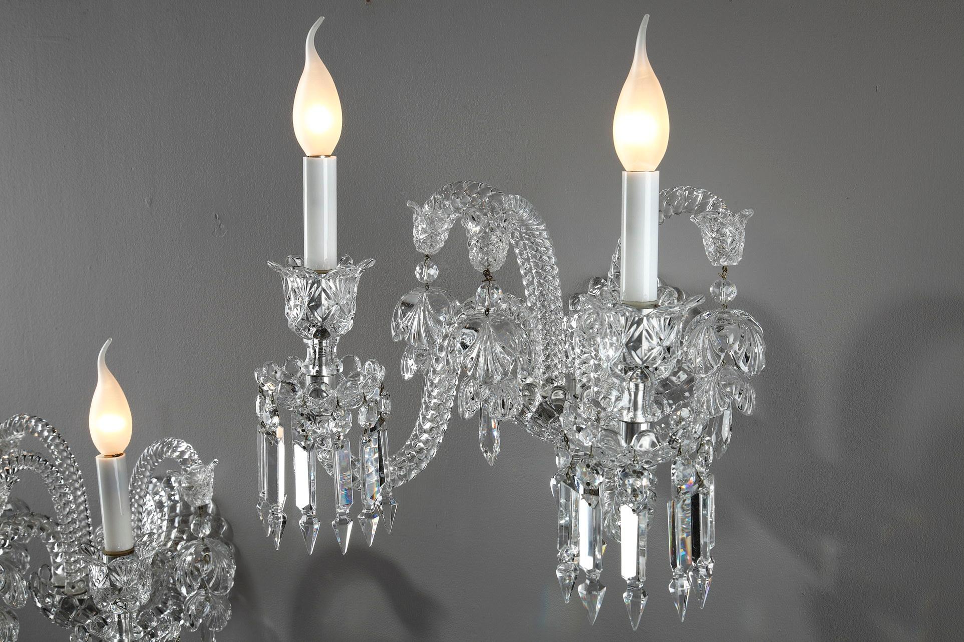 Pair of Sconces in Baccarat Crystal 1
