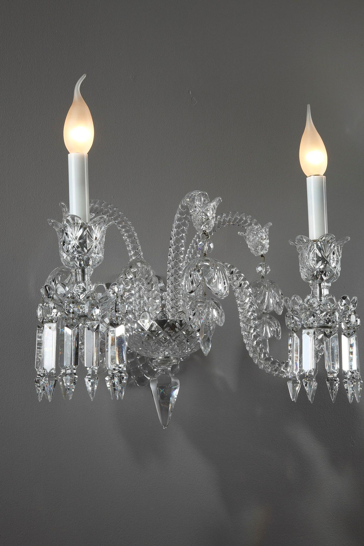Pair of Sconces in Baccarat Crystal 4