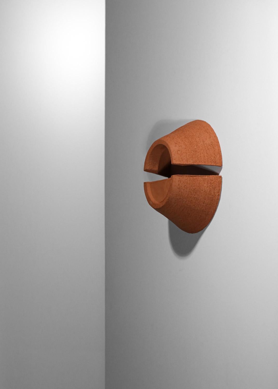 Organic Modern Pair of Sconces in Chamotte Clay by Katia Mihaylova For Sale