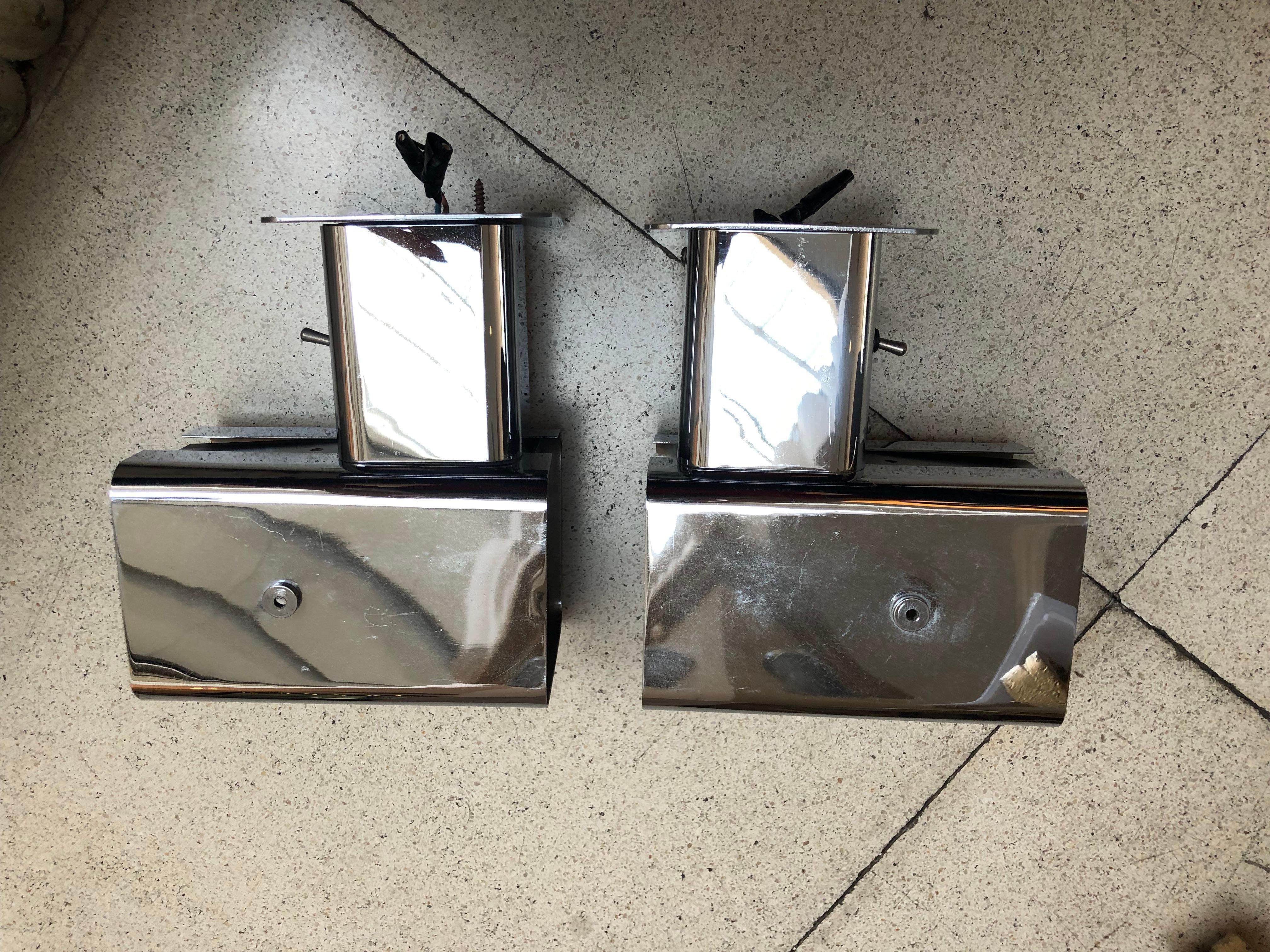 Pair of Sconces in Chrome, Year: 1950, German For Sale 4