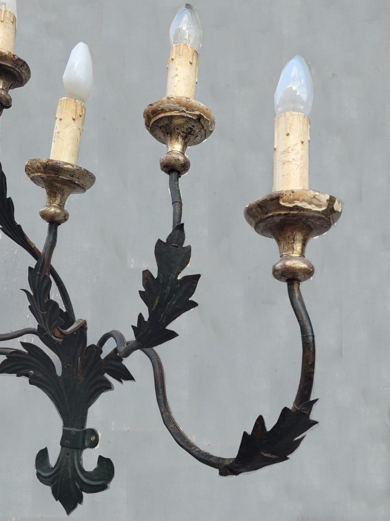 Pair of Sconces in Cut Iron, Late 19th Century For Sale 2