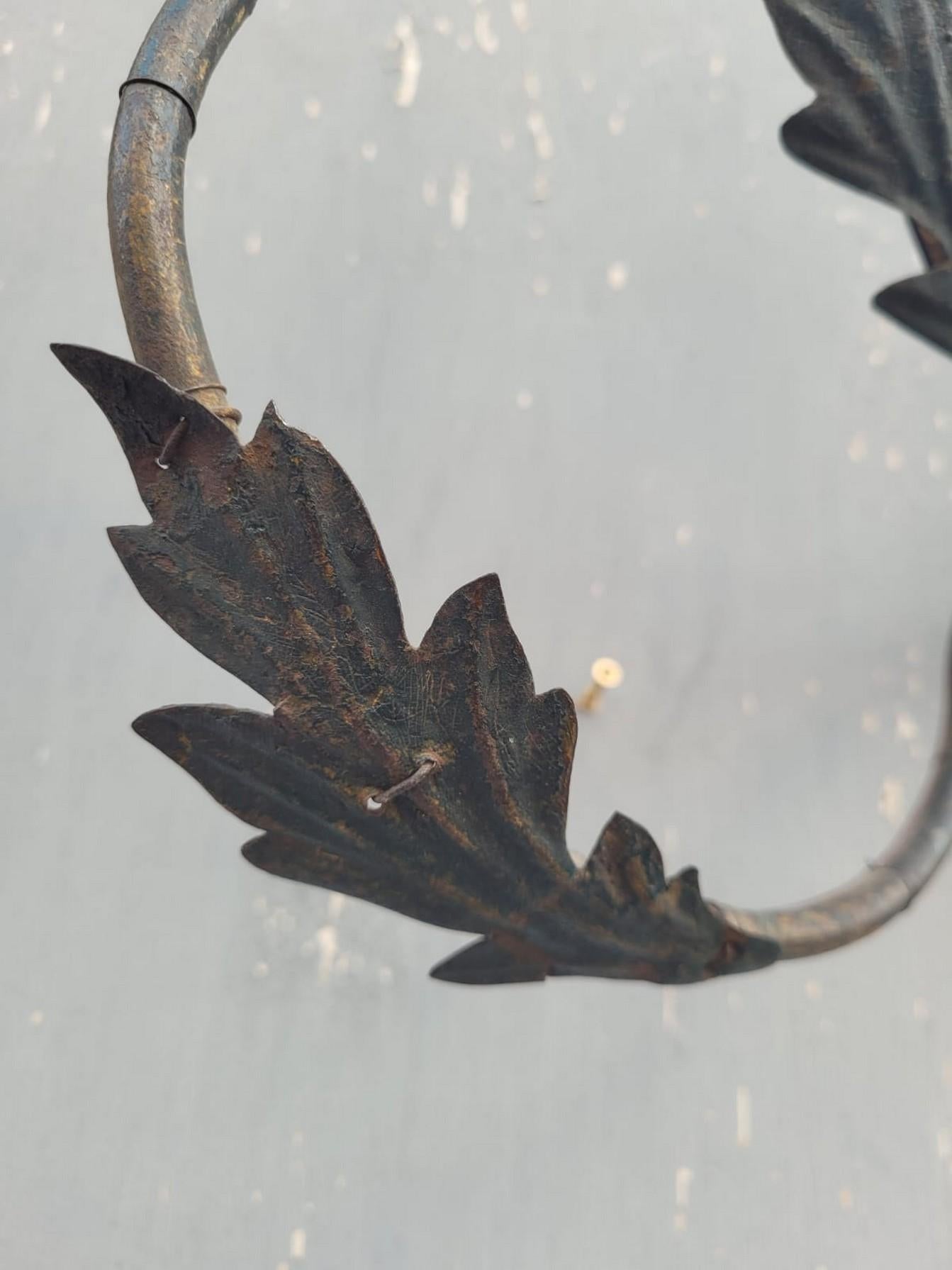 Pair of Sconces in Cut Iron, Late 19th Century For Sale 4