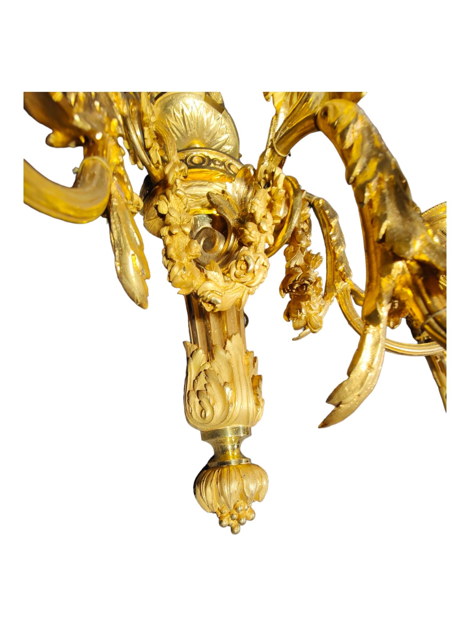 Pair of Sconces in Gilded Bronze Italian Empire Period Eighteenth Century For Sale 2
