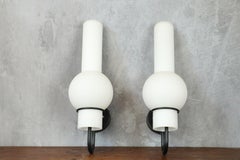 Coppia di lampade in opalina e metallo di RAAK, Paesi Bassi - 1970 - Era Guzzini