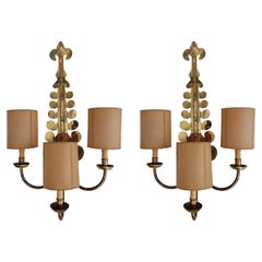 Pair of Sconces in the shape of volutes, France, circa 1940