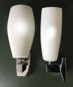 Paar Wandleuchter im Stil von Fontana Arte, Italien, 1970