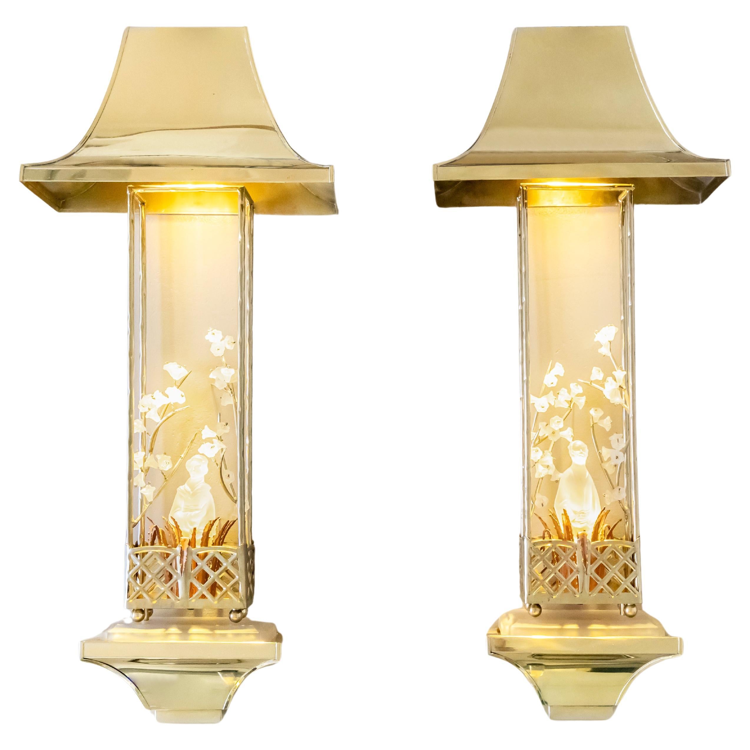 Pair of Sconces in the style of Maison Baguès, France, Mid-20th Century