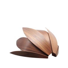 Pair of sconces in walnut designed by Mac Master. United Kingdom, 2018.