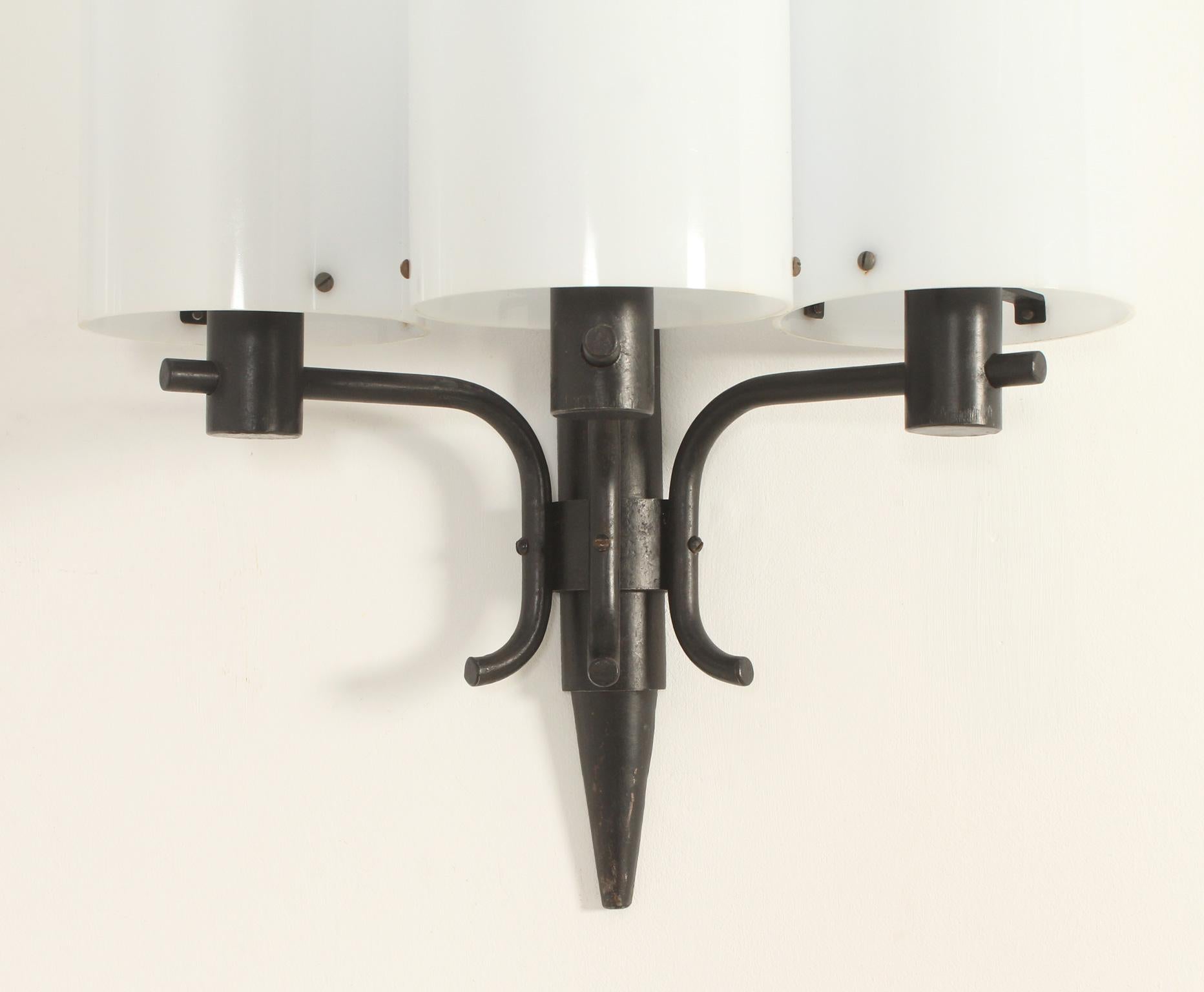 Spanish Pair of Sconces in Wrought Iron by Jordi Vilanova, Spain, 1960's For Sale