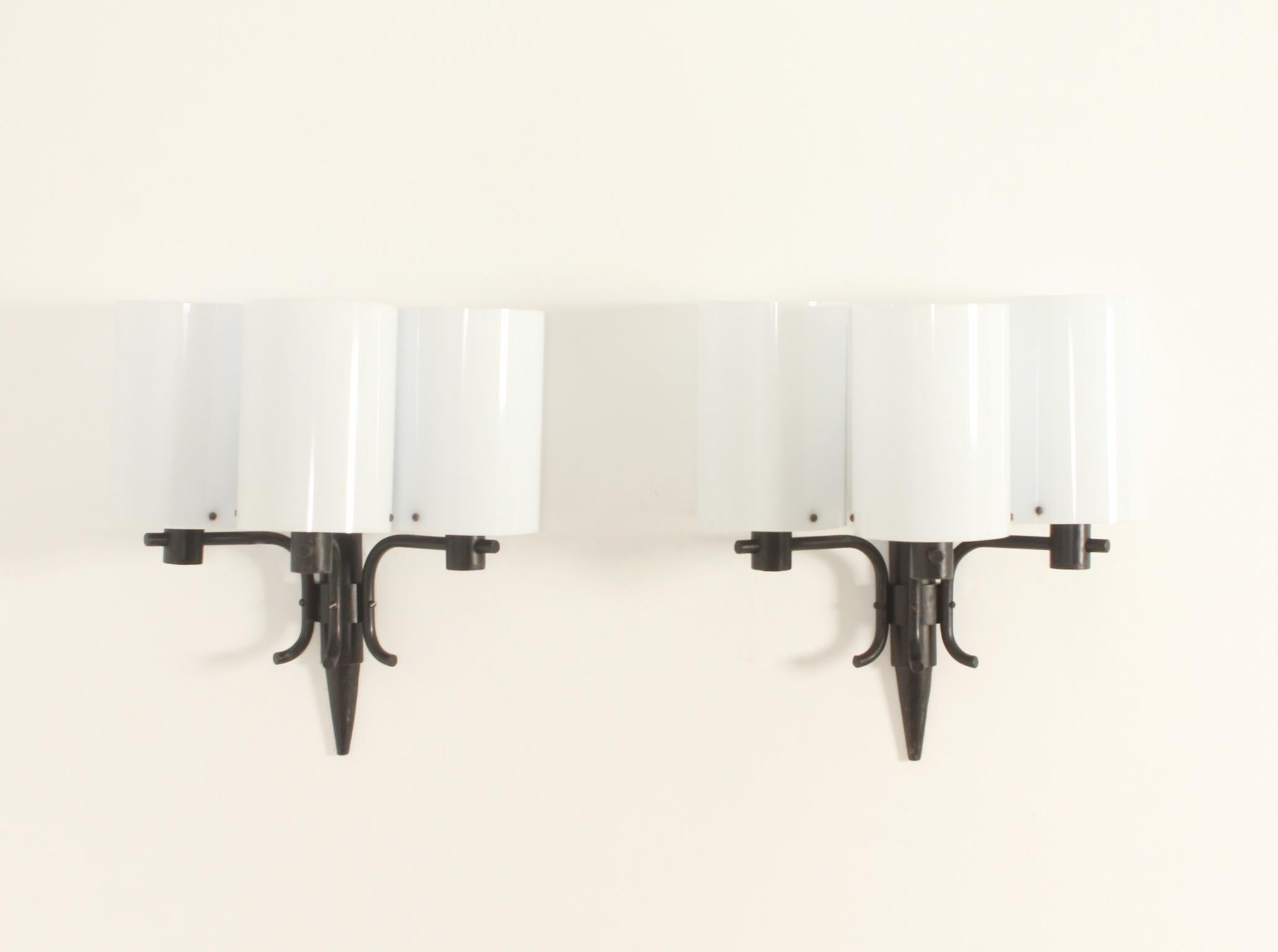 Mid-20th Century Pair of Sconces in Wrought Iron by Jordi Vilanova, Spain, 1960's For Sale