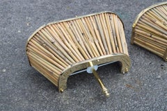 Italian Pair of Sconces Design Brass Gold Canes 1960