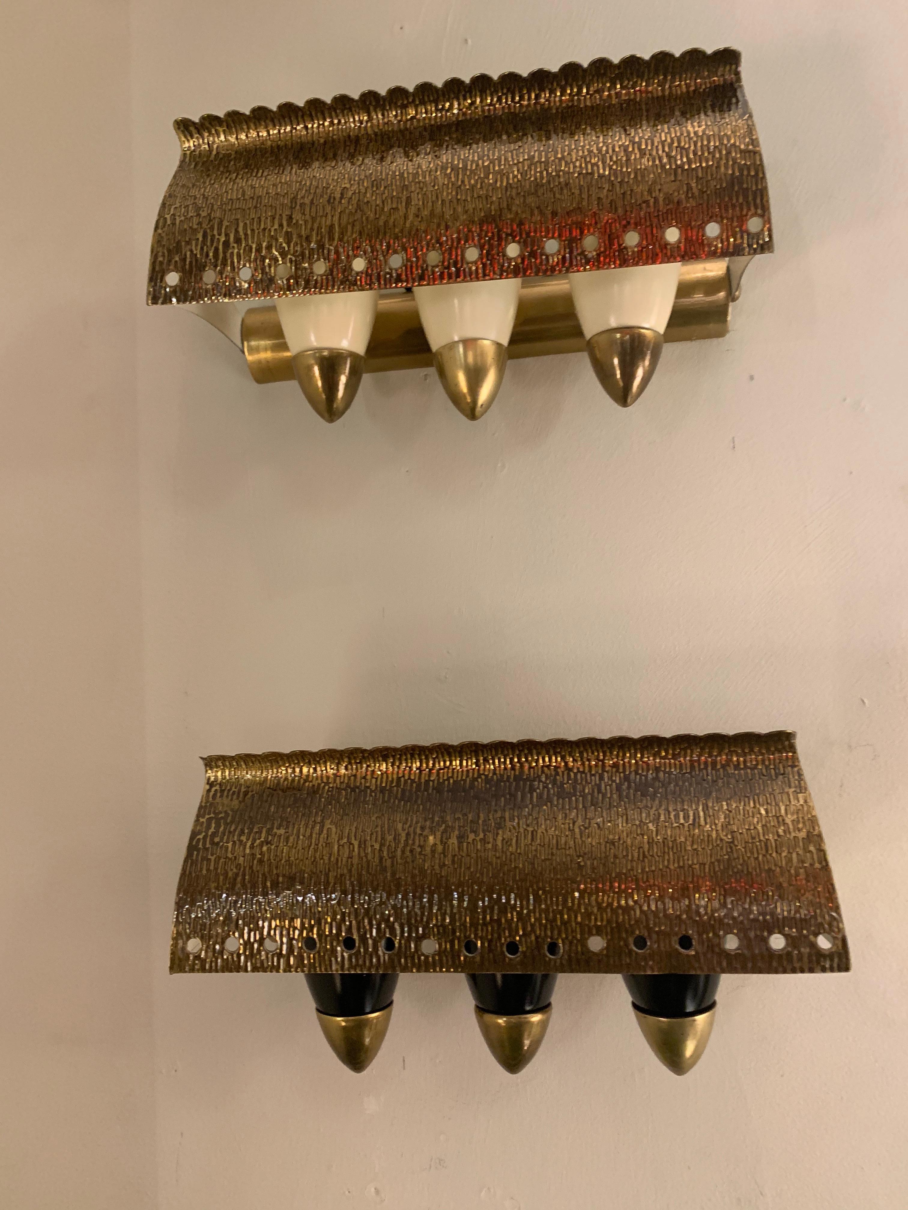 Pair of Sconces, Italy, 1960s In Good Condition For Sale In New York, NY