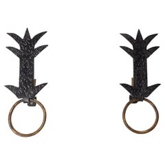Pair of Sconces Lanterns, Wrought Iron, circa 1960, France