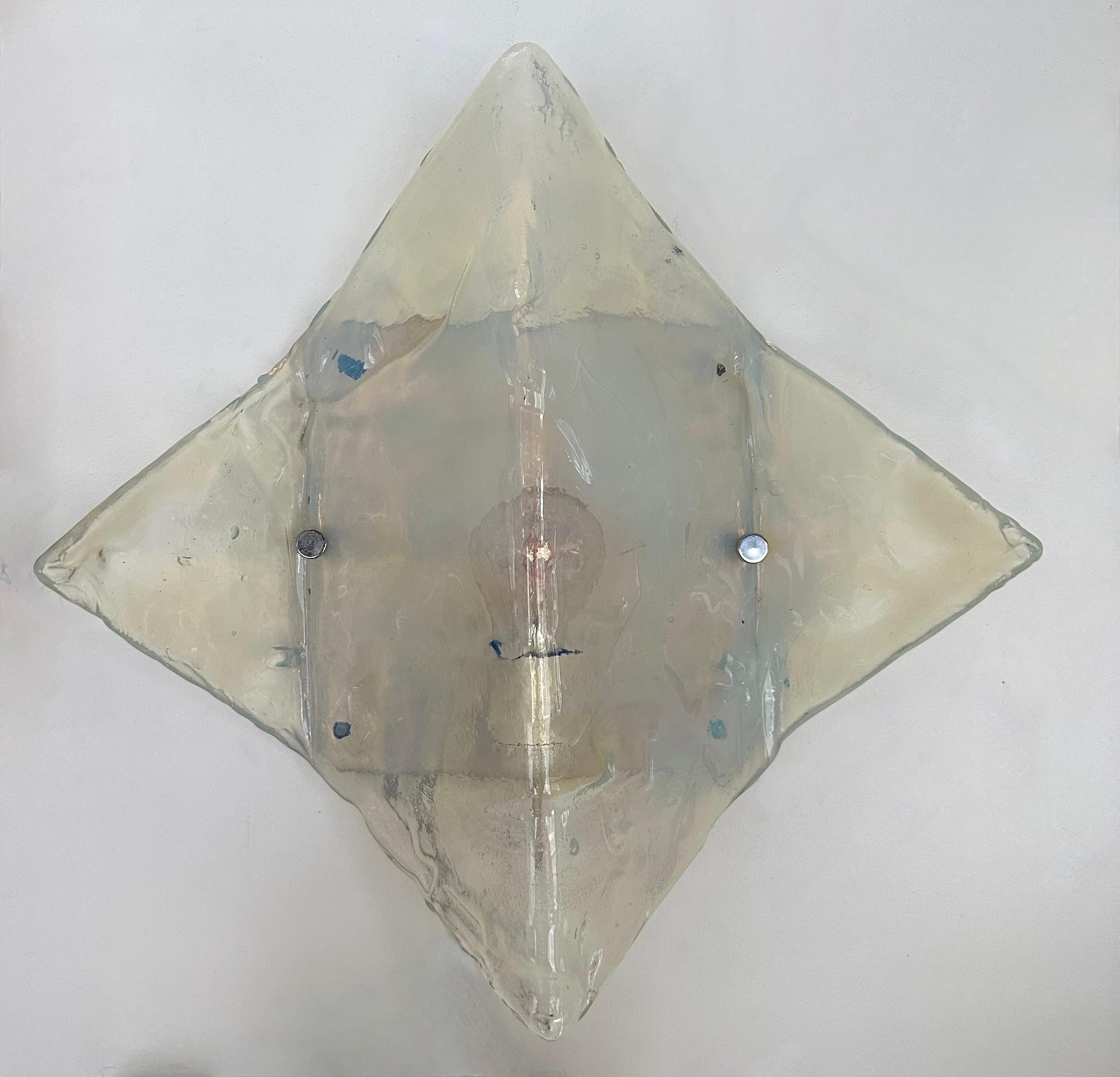Pareja de apliques LP253 Cristal de Murano de Carlo Nason para Mazzega, Italia, años 70 finales del siglo XX en venta