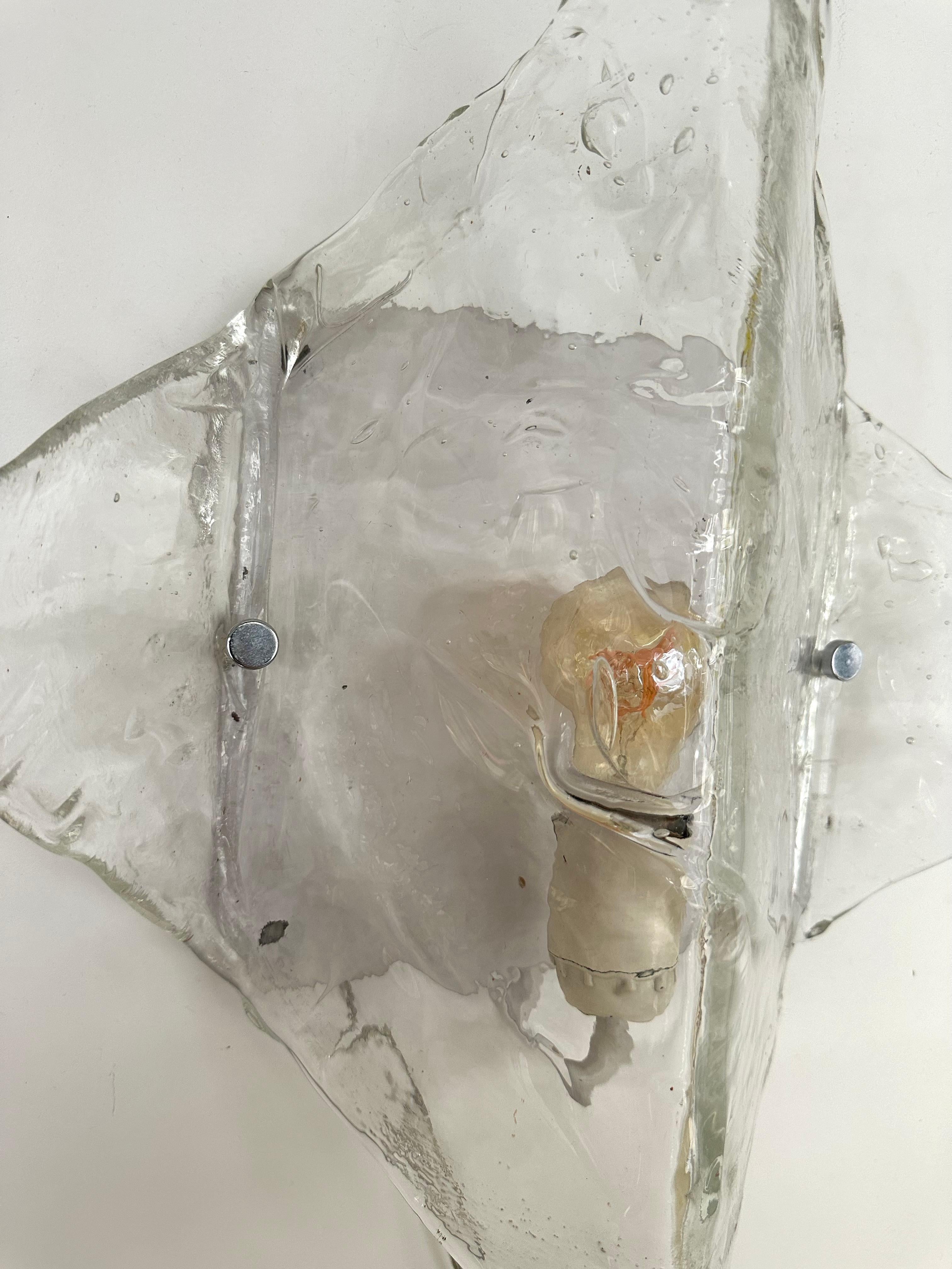 Pair of Sconces LP253 Murano Glass by Carlo Nason for Mazzega, Italy, 1970s For Sale 2