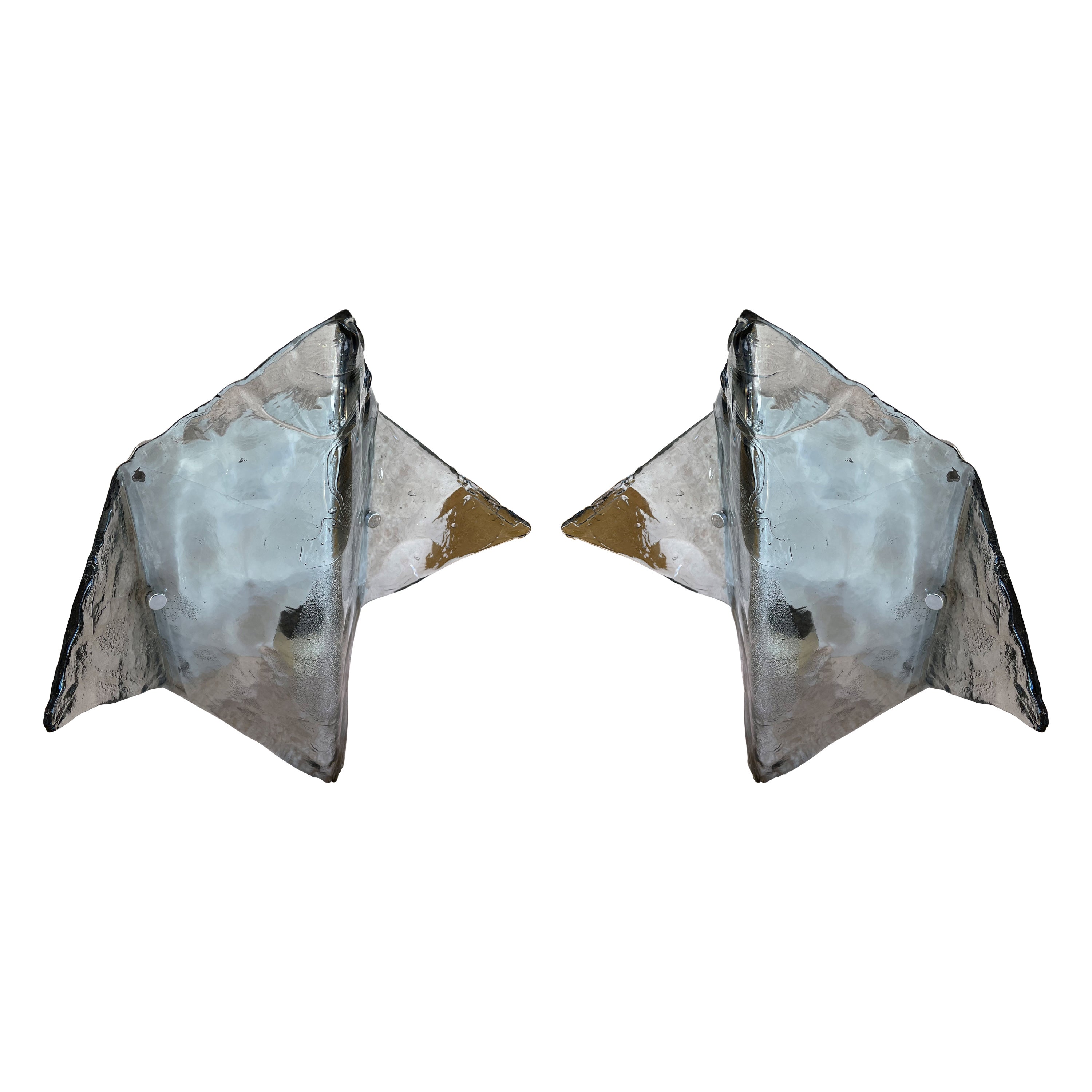 Pair of Sconces LP253 Murano Glass by Carlo Nason for Mazzega, Italy, 1970s