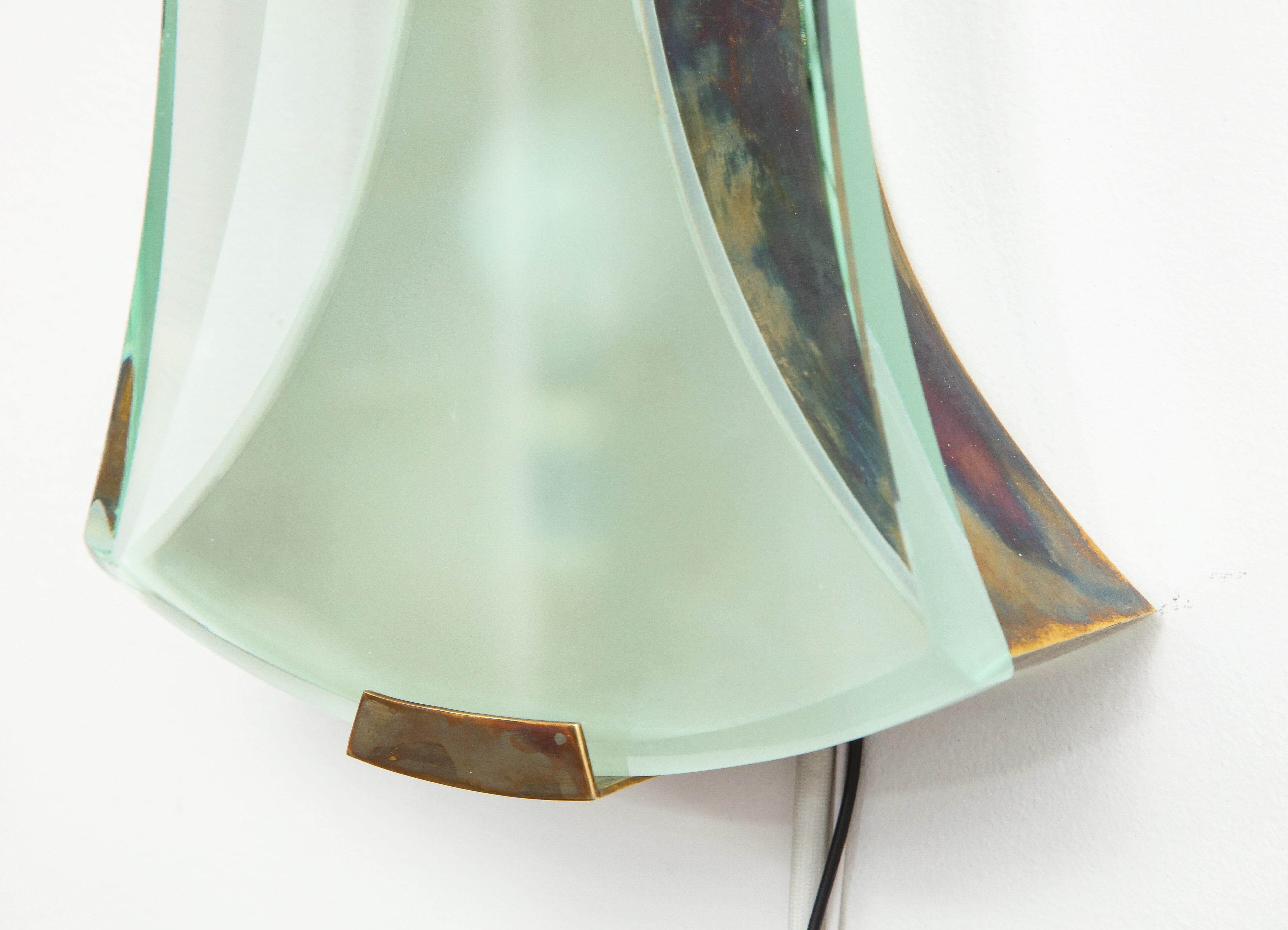 Glass Max Ingrand for Fontana Arte Pair of Sconces Model 2225