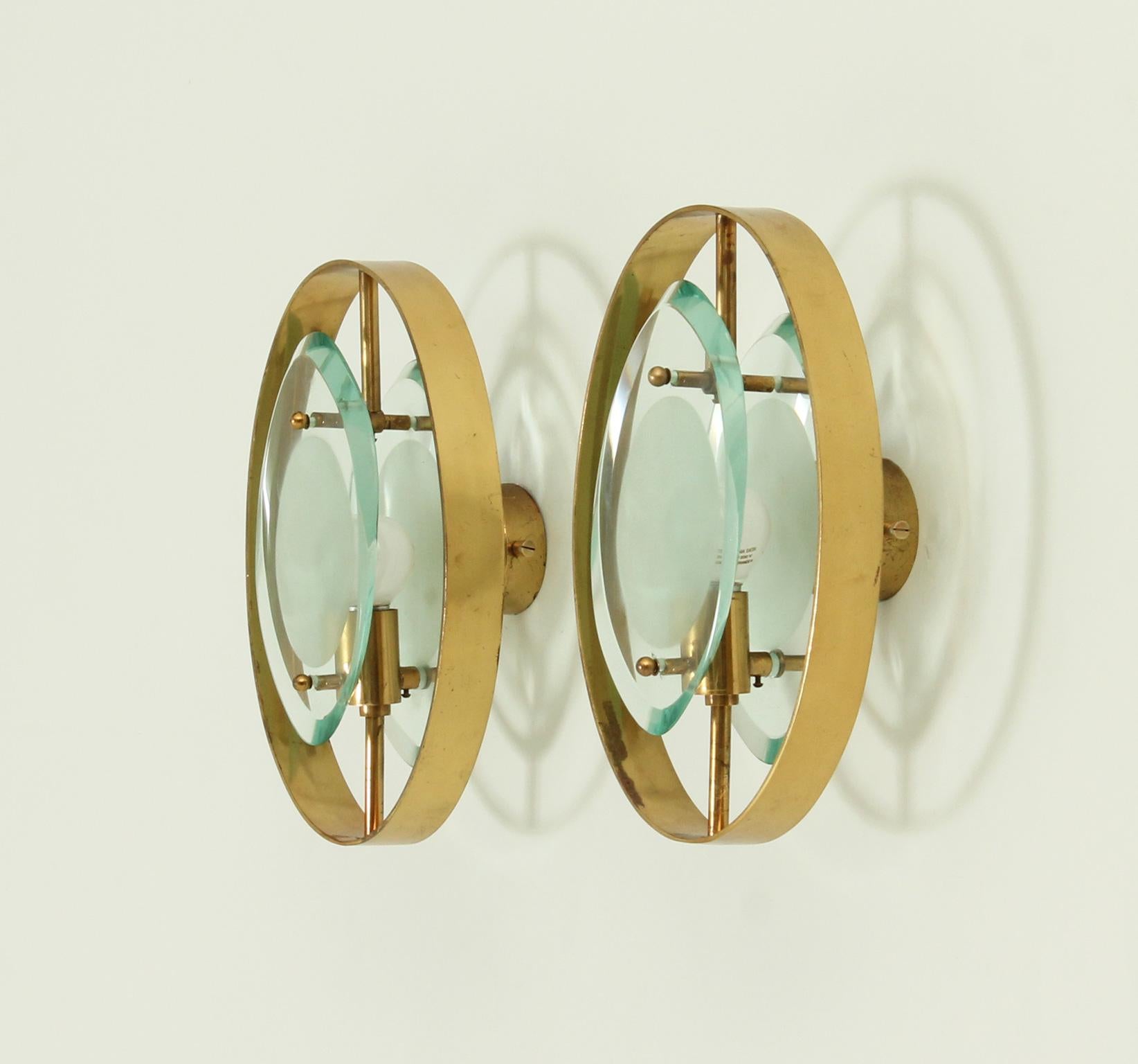 Italian Pair of Sconces Model 2240 by Max Ingrand for Fontana Arte