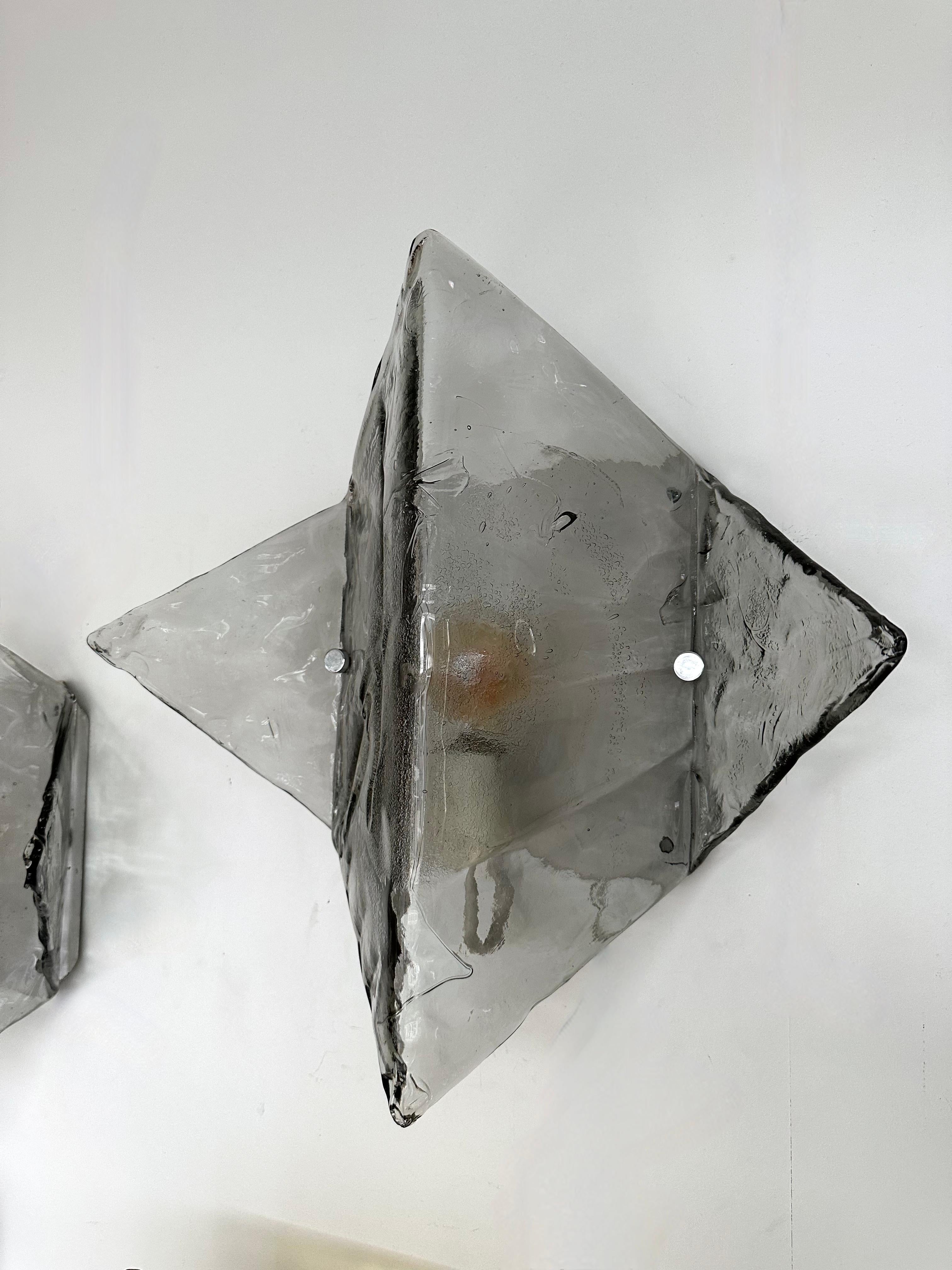 Pair of Sconces LP253 Murano Glass by Carlo Nason for Mazzega, Italy, 1970s In Good Condition For Sale In SAINT-OUEN, FR