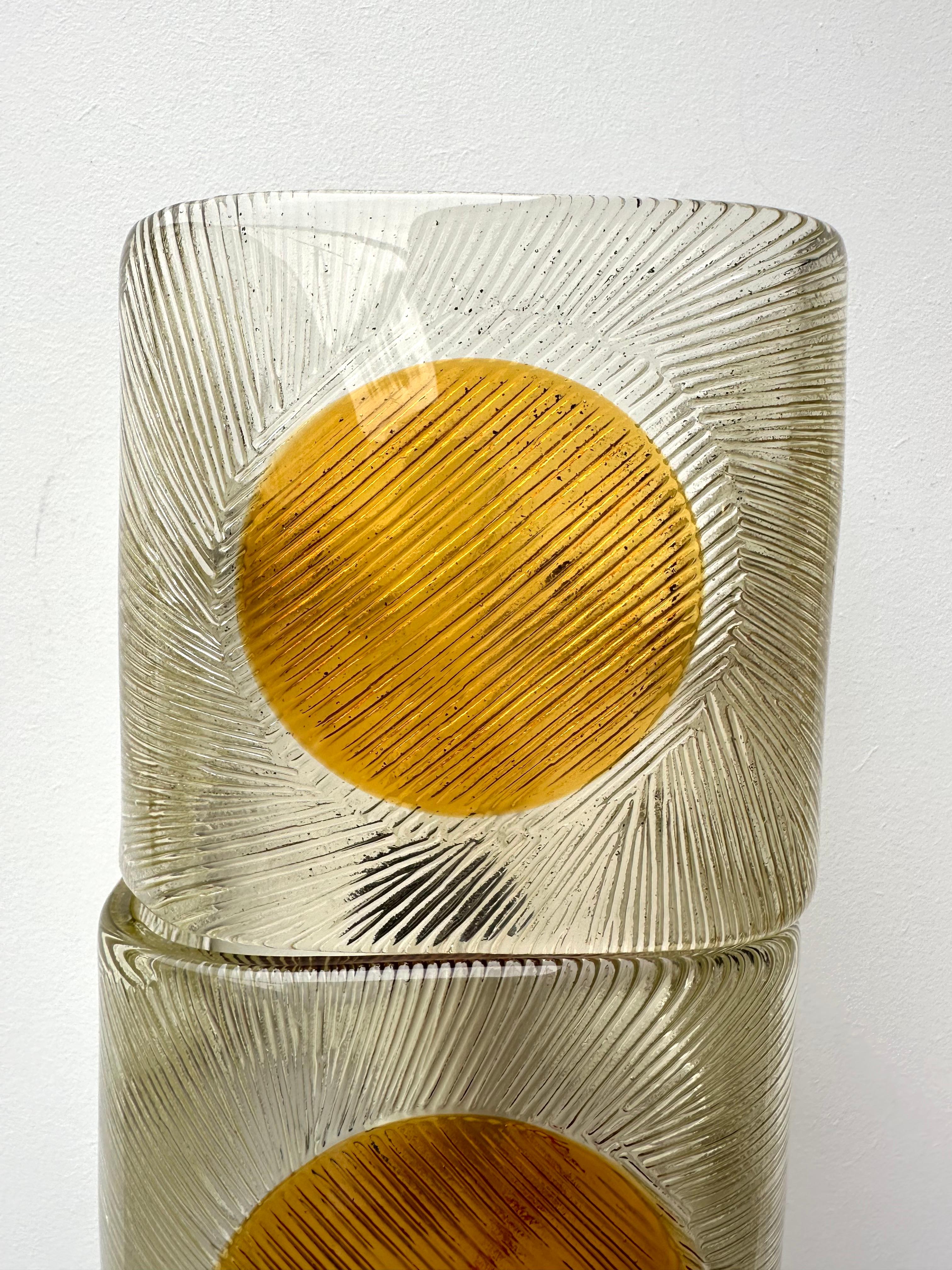 Paire d'appliques en verre de Murano par Mazzega, Italie, 1970 en vente 3