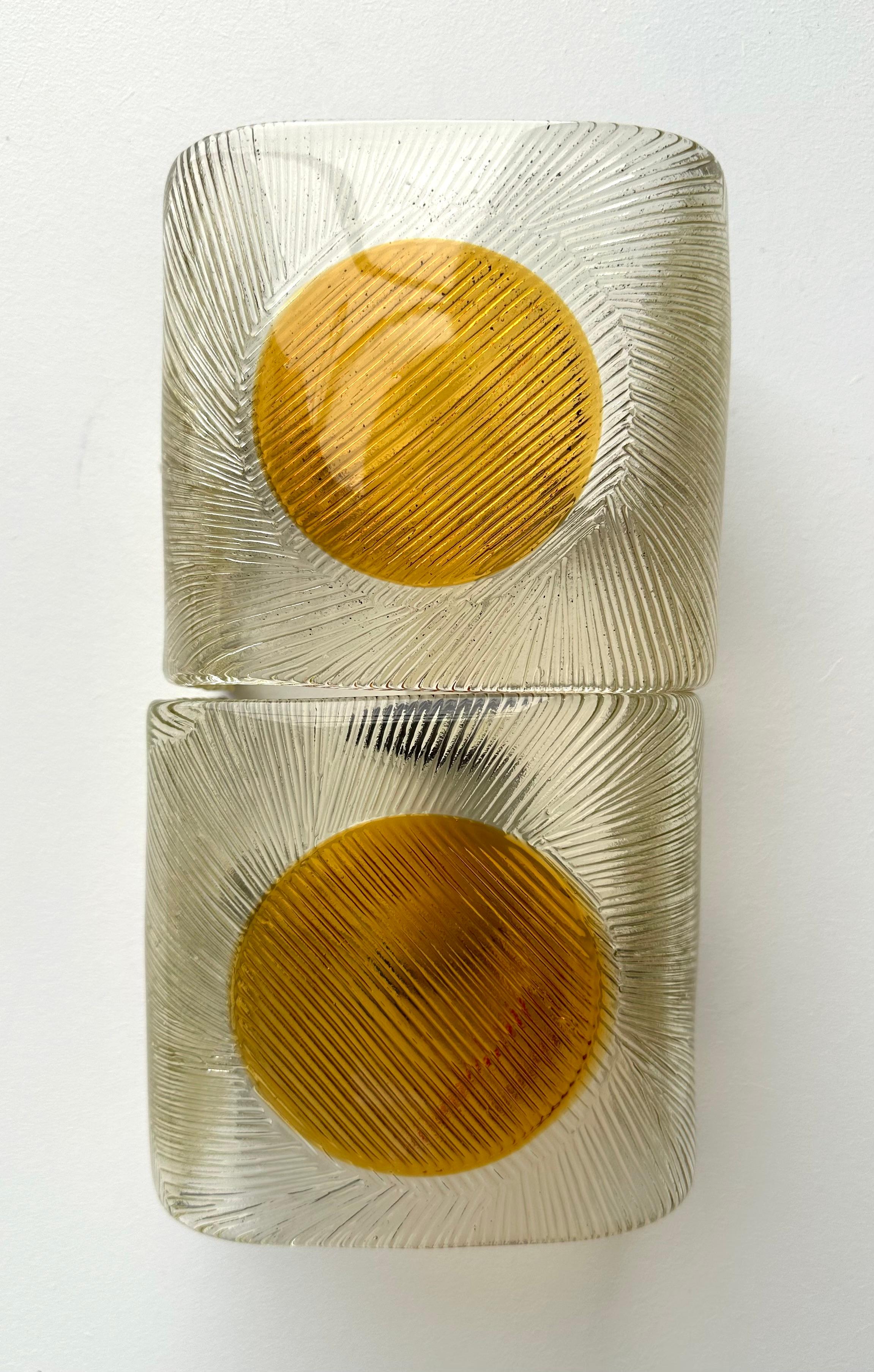 Mid-Century Modern Paire d'appliques en verre de Murano par Mazzega, Italie, 1970 en vente