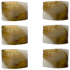 Paar Wandleuchter Murano Glas von Mazzega, Italien, 1970er Jahre