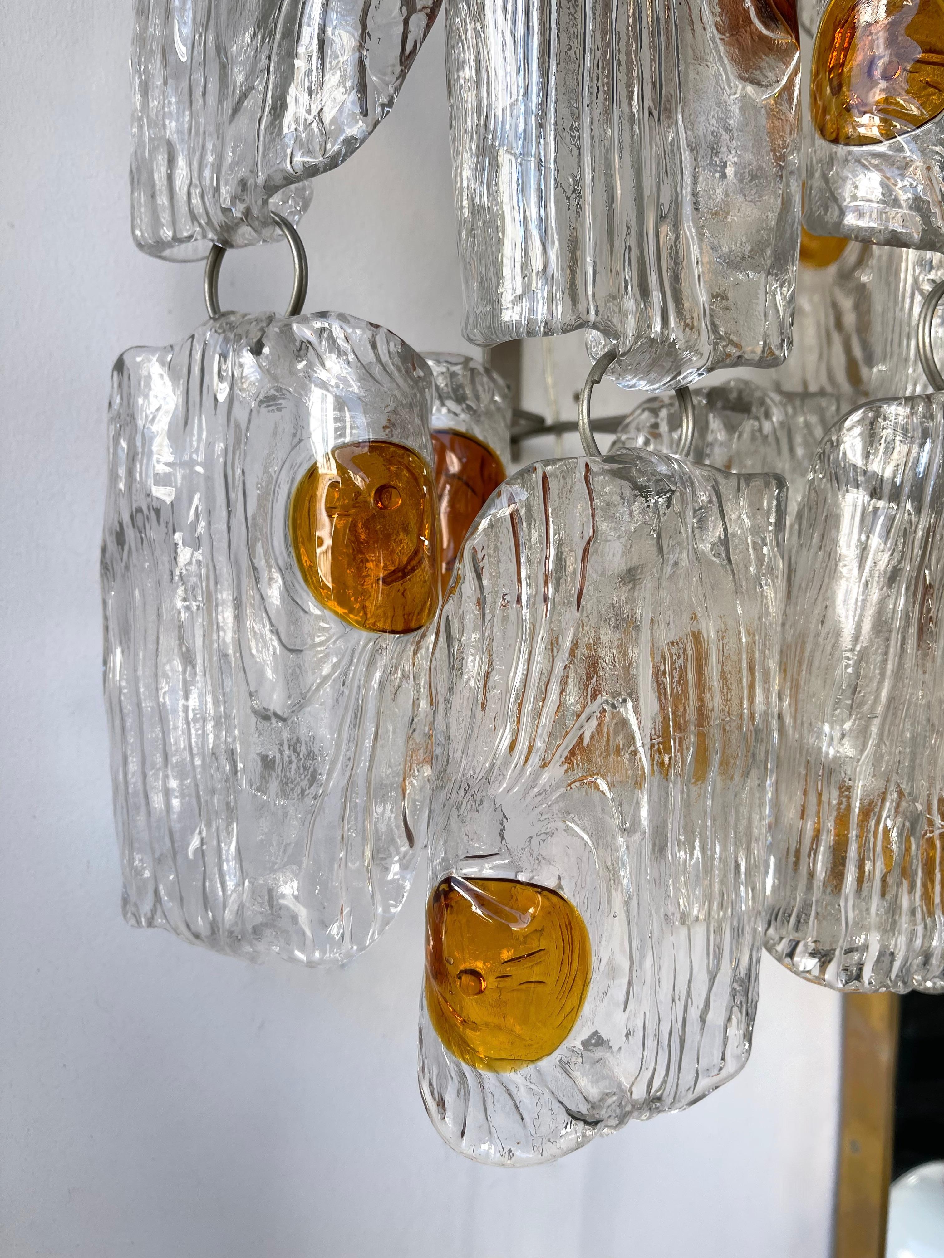 Pair of Sconces Murano Glass by Toni Zuccheri for Mazzega, Italy, 1970s 3