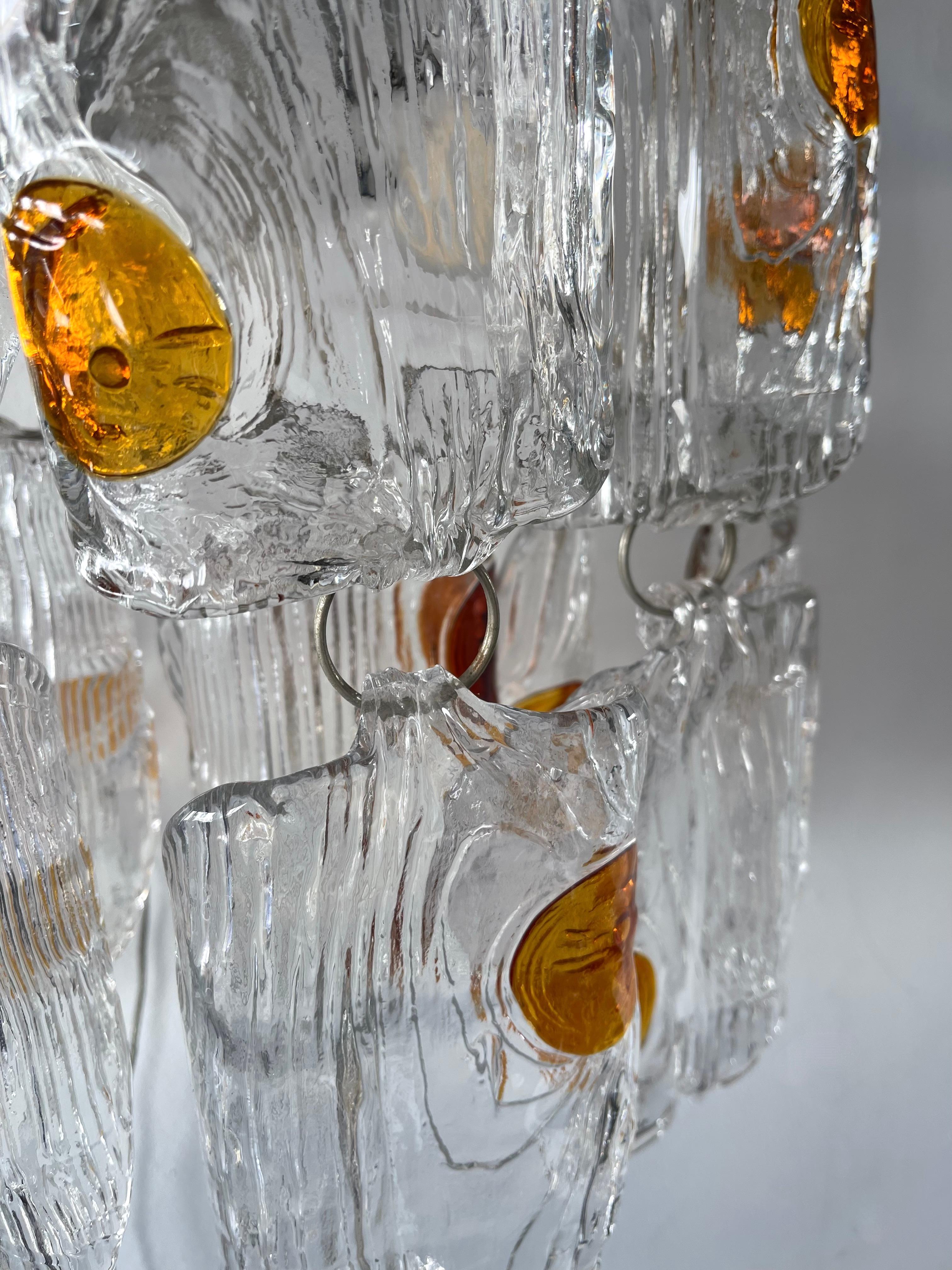 Wandleuchter aus Muranoglas von Toni Zuccheri für Mazzega, Italien, 1970er Jahre, Paar 2