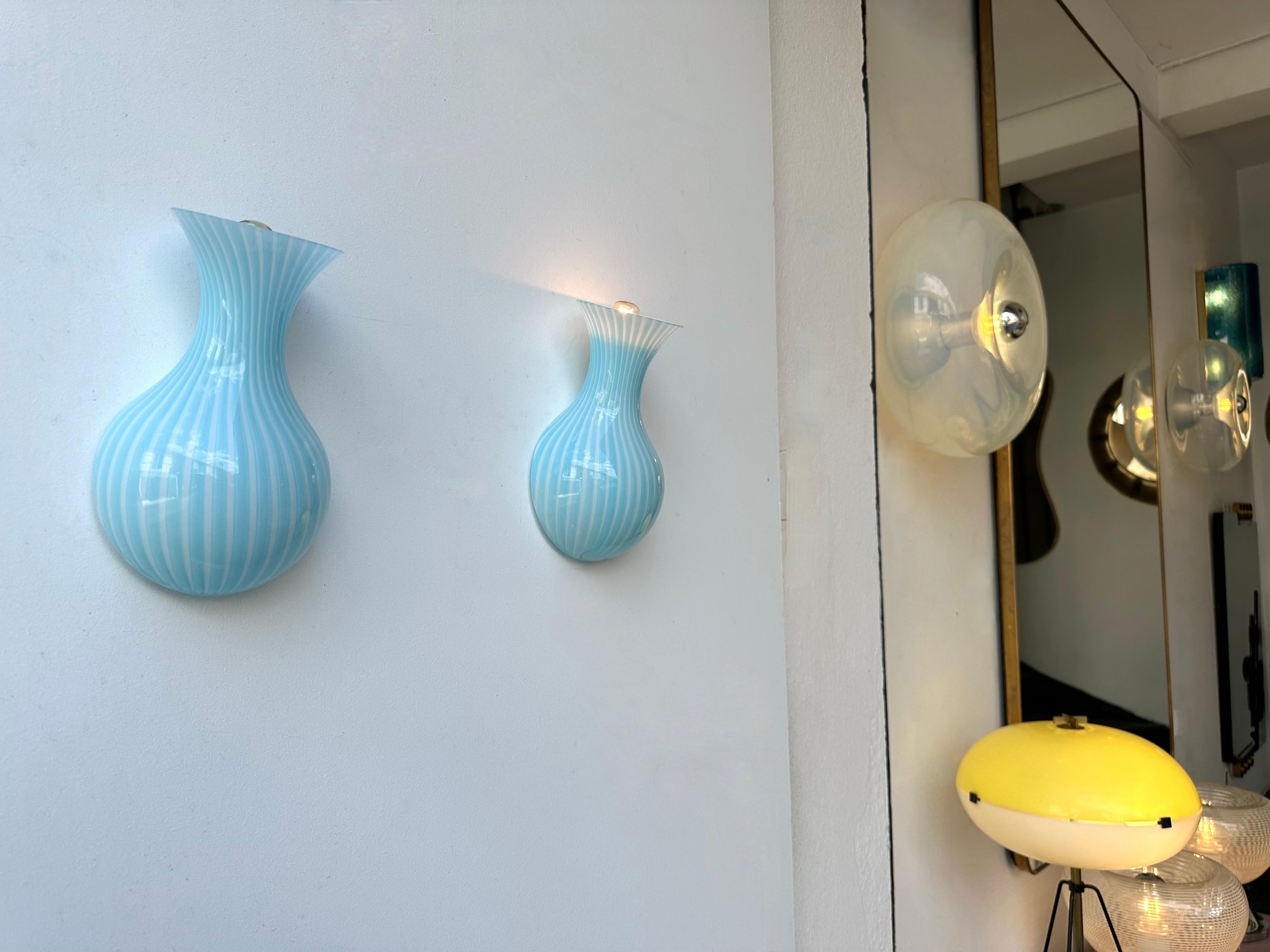Pair of Sconces Murano Glass Nausica by Giacon for Artemide. Italy, 1990s For Sale 1