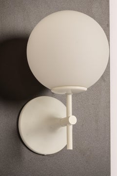 Pair of Sconces Opal Glass Wall Lights, Temde, Switzerland, 1960s