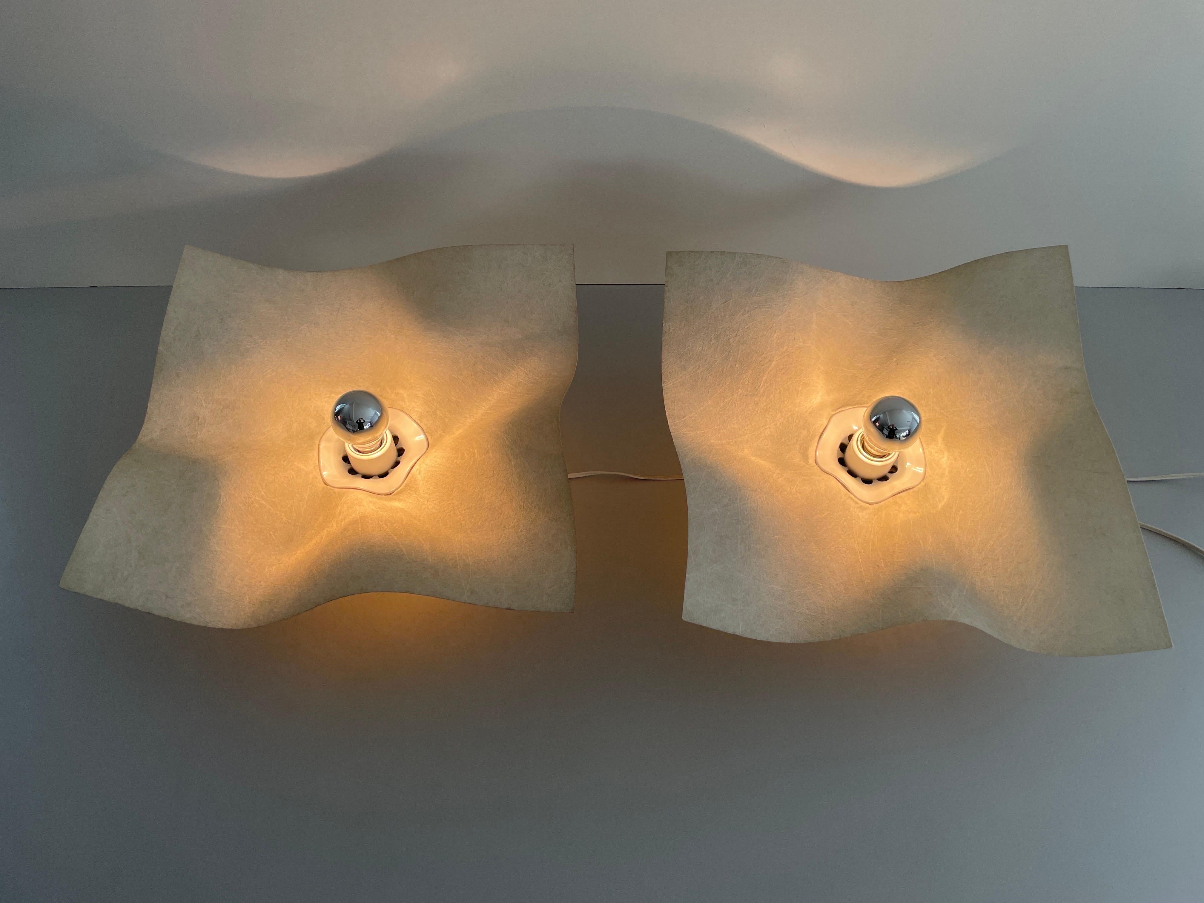 Pair of Sconces or Ceiling Lamps by Mario Bellini for Artemide, 1970s, Italy For Sale 5
