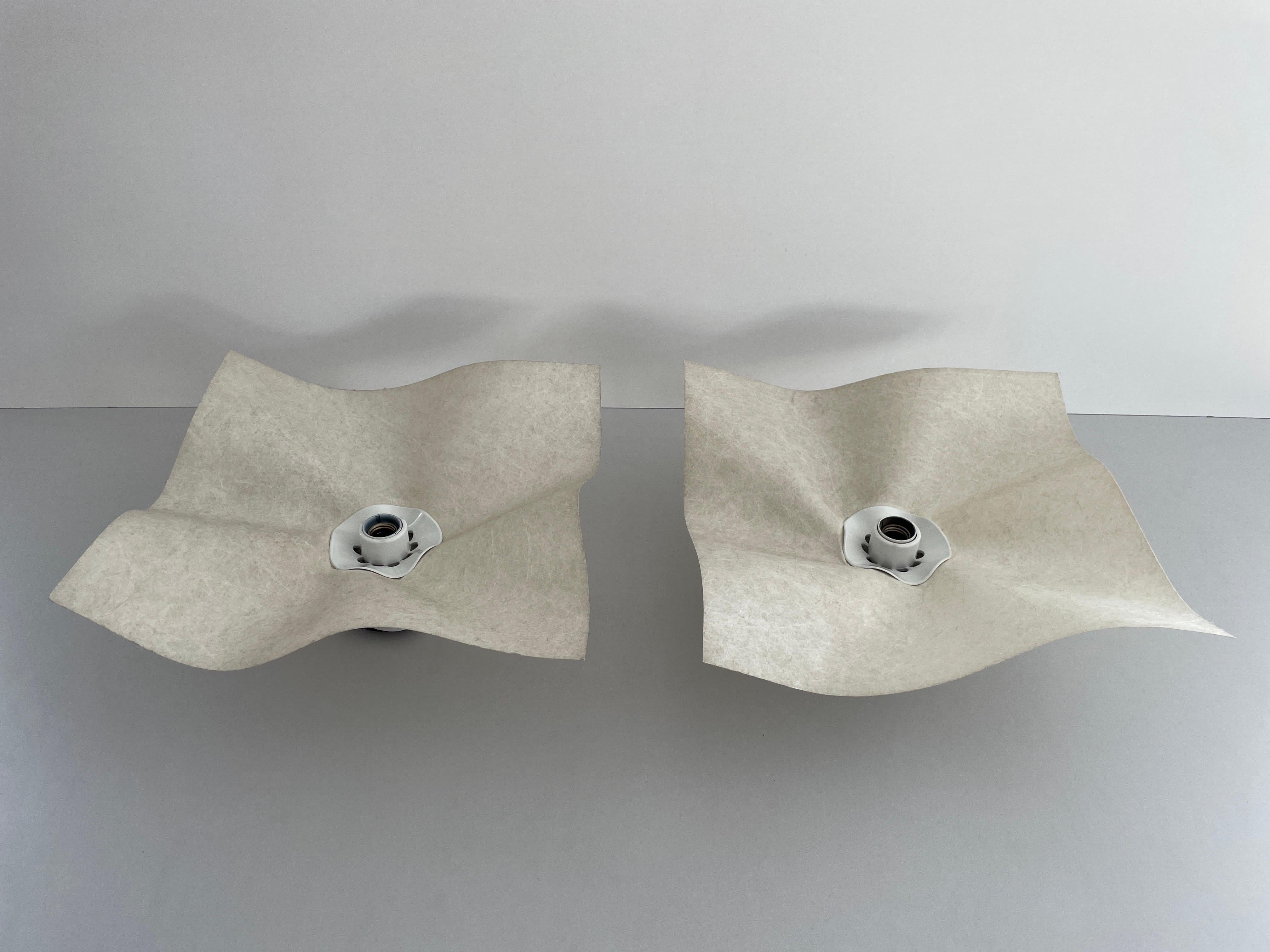Italian Pair of Sconces or Ceiling Lamps by Mario Bellini for Artemide, 1970s, Italy For Sale