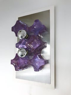 Pair of Sconces Pressed Glass by Biancardi and Jordan Arte, Italy, 1970