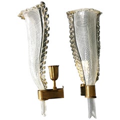 Pair of Sconces Reticello. Murano, 1950s