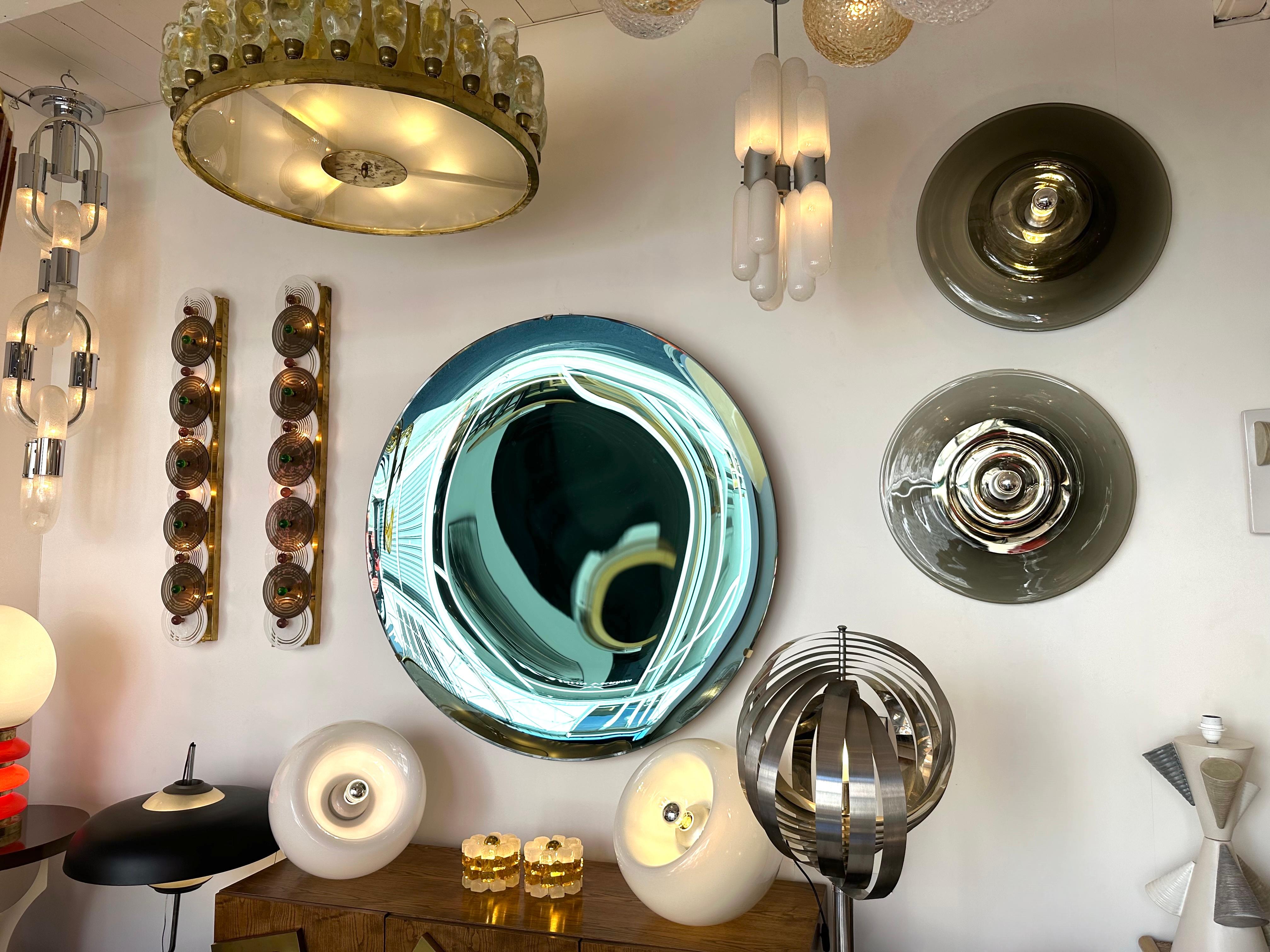 Pair of Sconces Smoke Murano Glass by Pierre Cardin for Venini, Italy, 1970s In Good Condition For Sale In SAINT-OUEN, FR