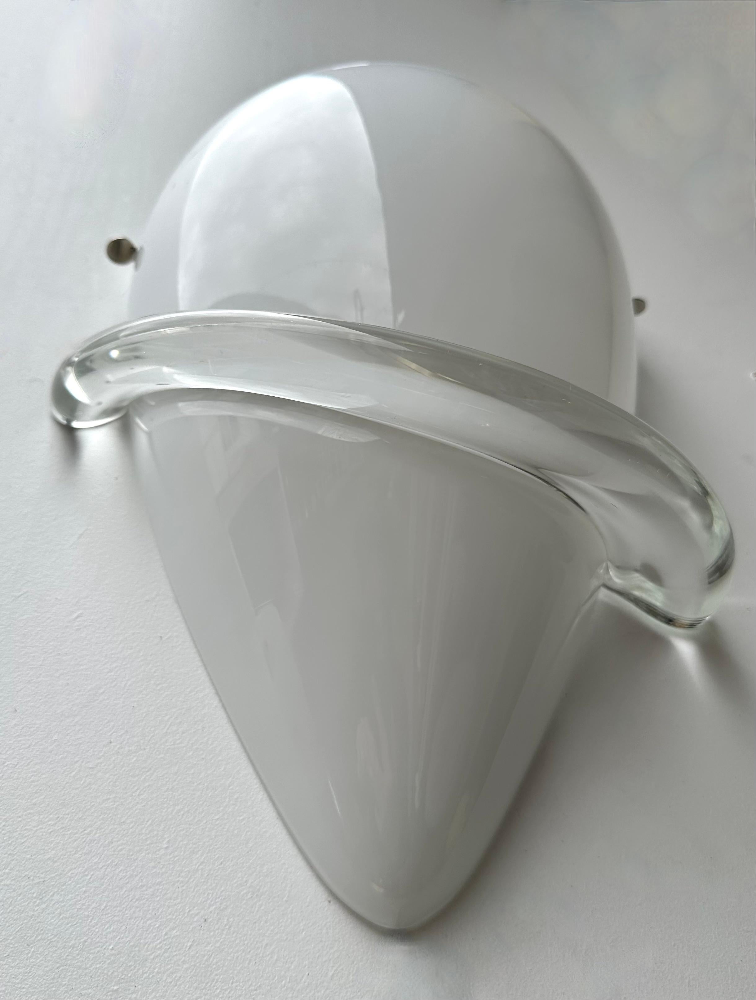 Paire d'appliques en verre Swan Murano par Tina Aufiero pour Venini, Italie, années 1990 en vente 1