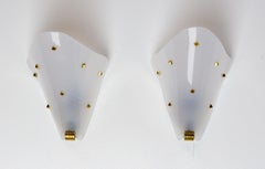 Paire d'appliques murales françaises de style Guariche du milieu du siècle dernier