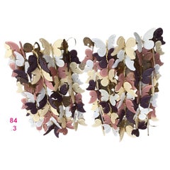 Pair of Sconces with Butterflies in Murano Glass