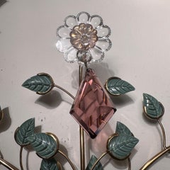 Pair of Sconces with Molded Glass Leaves