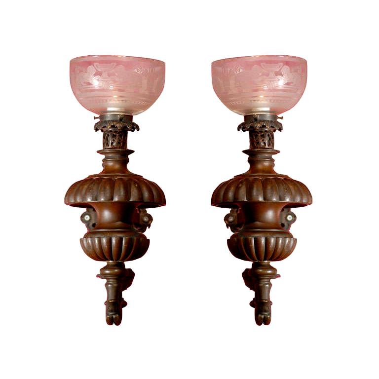 Pair of Sconces with Single Arm For Sale