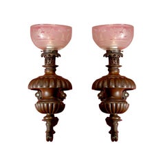 Antique Pair of Sconces with Single Arm
