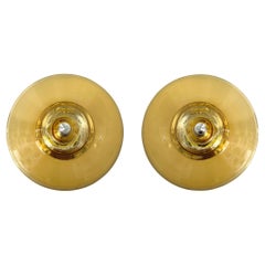 Paire d'appliques en verre de Murano jaune de Pierre Cardin pour Venini, Italie, 1970