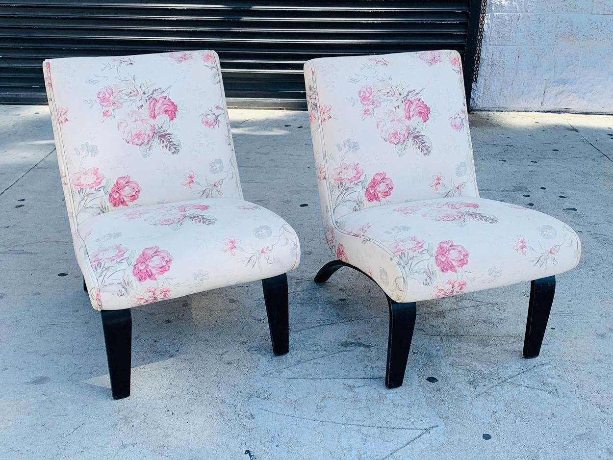 Late 20th Century Pair of Scoop Chairs Attb to Milo Baughman