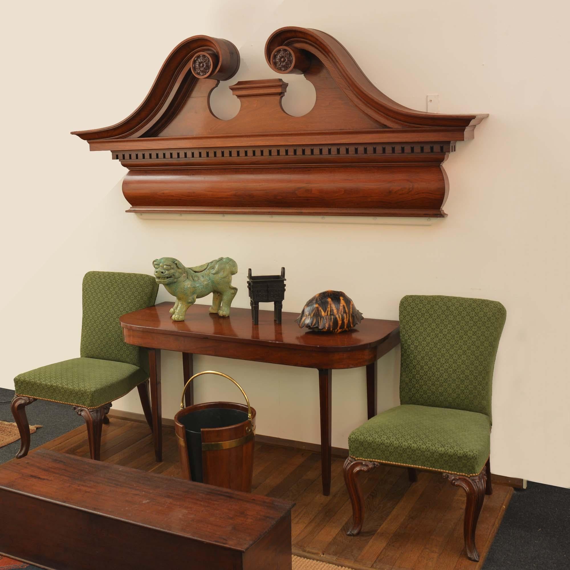19th Century Pair of Scottish 19th century mahogany overdoor pediments For Sale