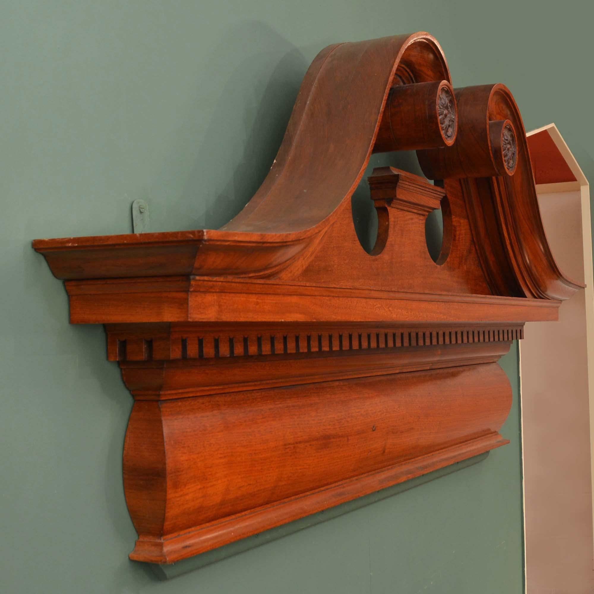 Mahogany Pair of Scottish 19th century mahogany overdoor pediments For Sale