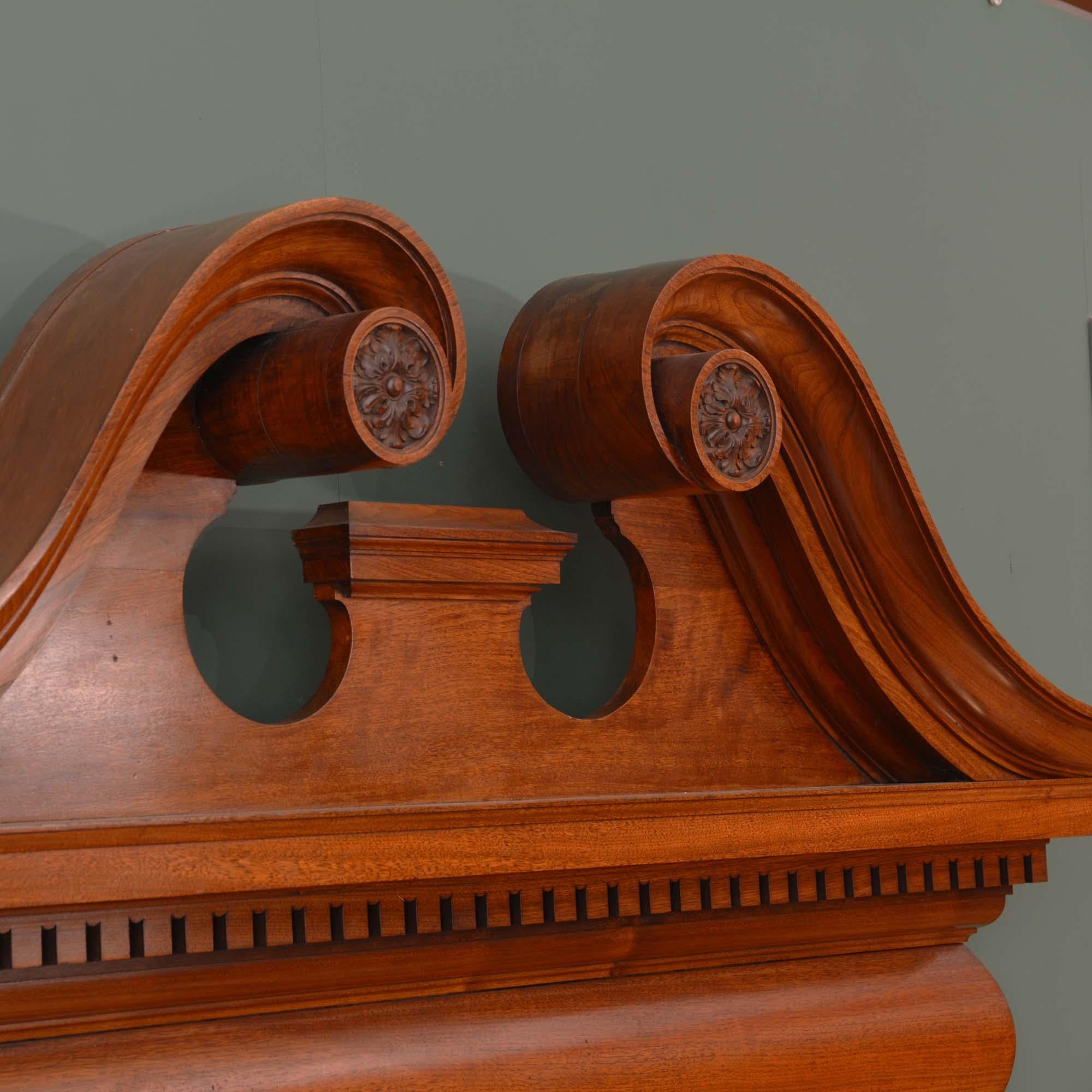 Pair of Scottish 19th century mahogany overdoor pediments For Sale 1