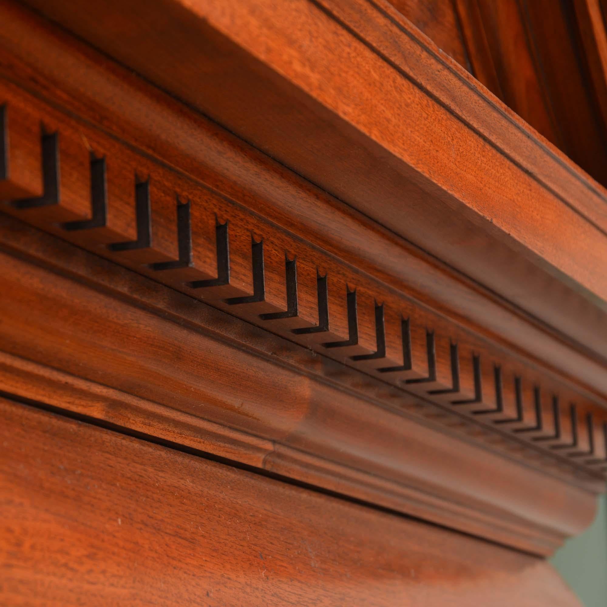 Pair of Scottish 19th century mahogany overdoor pediments For Sale 4