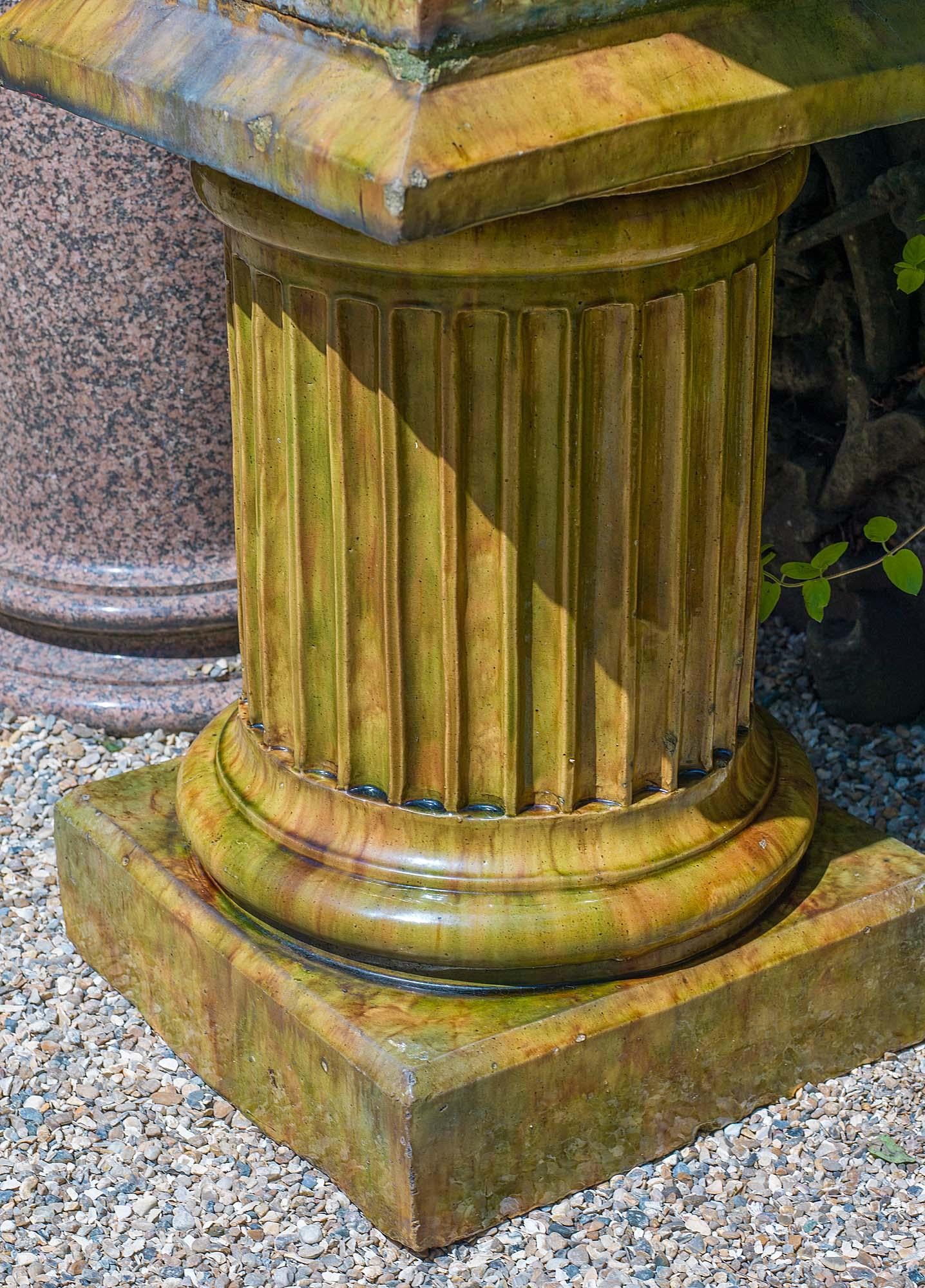 19th Century Pair of Scottish Glazed Stonewear Campan Style Garden Urns