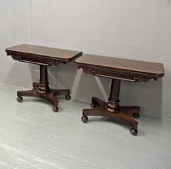 Pair of Scottish Regency Rosewood Card Tables