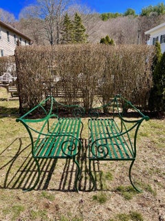 Pair of Scottish Regency Wrought Iron Benches, CA 1820